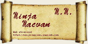 Minja Mačvan vizit kartica